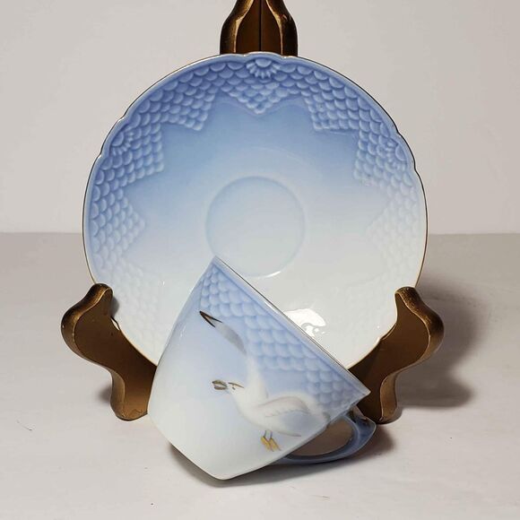 B&G Denmark Small Cup and Saucer Blue Seagull Vintage - Picture 7 of 9